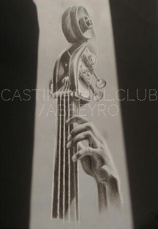 Cello drawn with graphite.