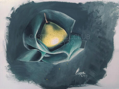 Pear study, painted with acrylics.