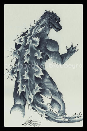 Godzilla Final Wars fanart, made with ink and markers.